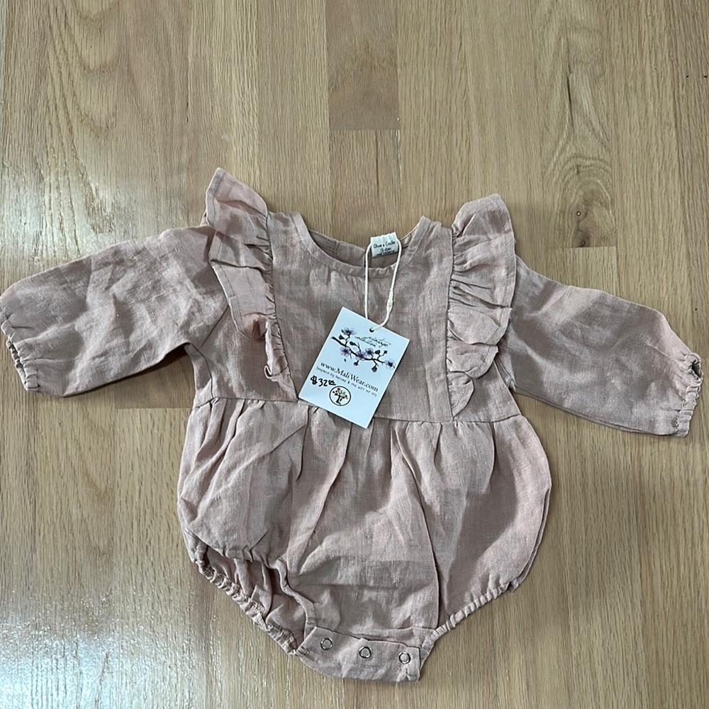 Adorable Pink Ruffled Baby Romper